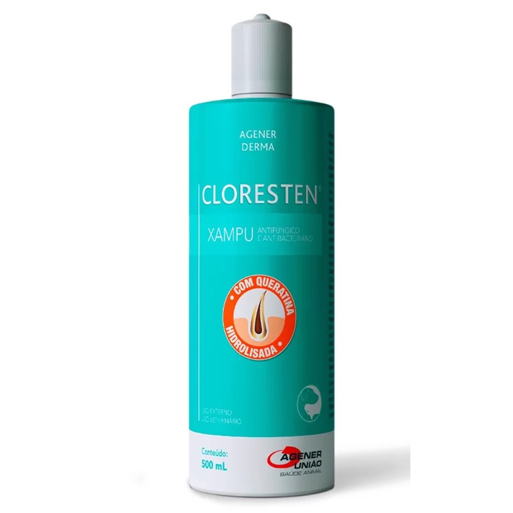 CLORESTEN Grande 500ml Shapoo para queda de pelo e alergia - Nova ...
