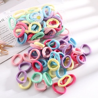 100PCS/Set 3cm Novos Elásticos Coloridos De Alta Elasticidade Laços De Cabelo Soft Scrunchies Corda Feminina S
