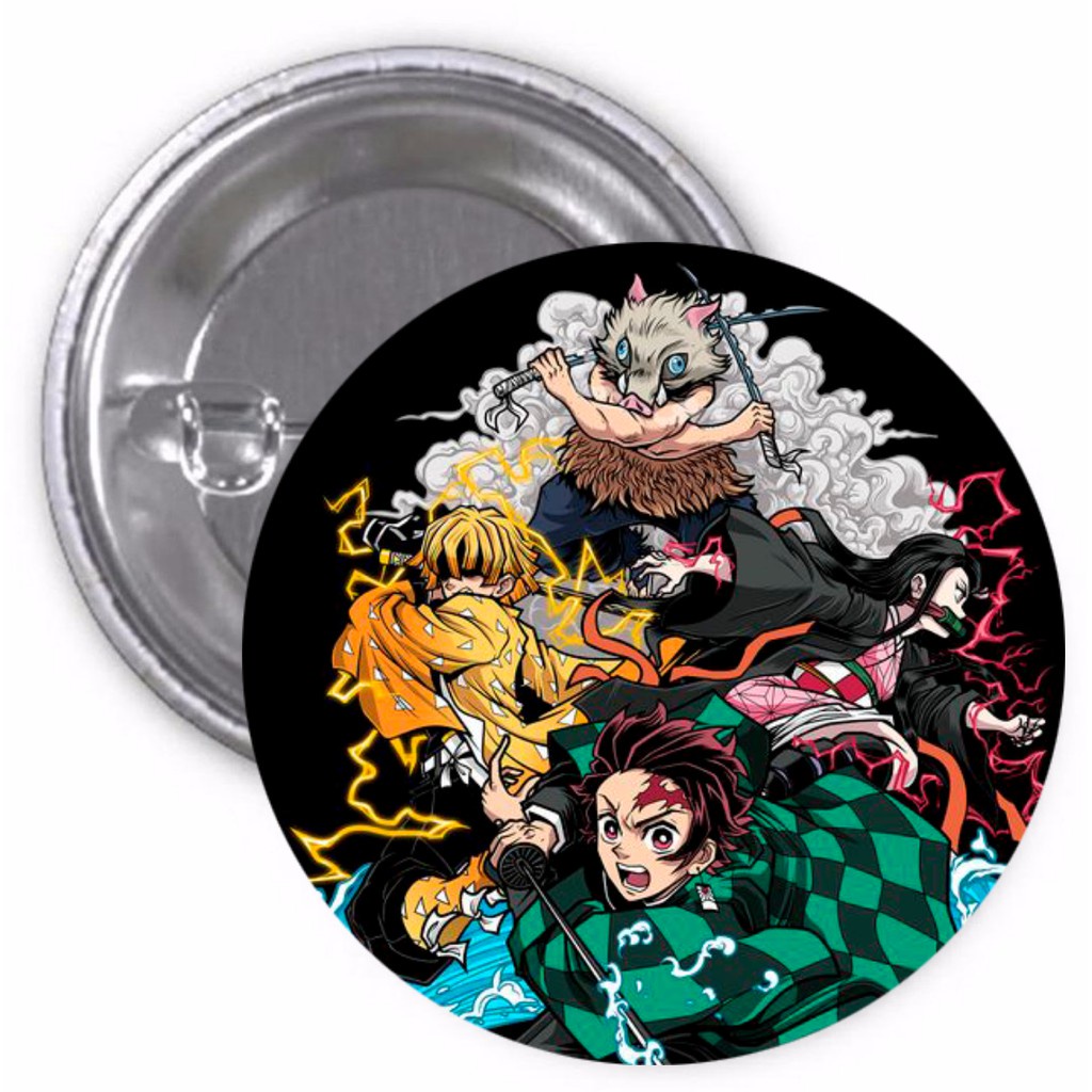Bottom Demon Slayer Tanjiro e Nesco Button 3,5 cm (broche