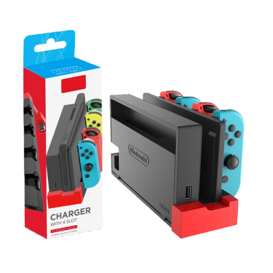 Dock Base Estação de Carregamento Para 4 Controle Joy-con de Nintendo Switch Lite Oled