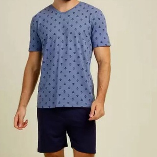 Pijama Adulto Masculino C/ Botões Cetim Meia Manga E Short