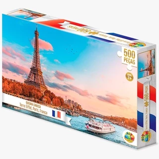 Puzzle Torre Eiffel Paris E França - Quebra Cabeça De 500 Peças
