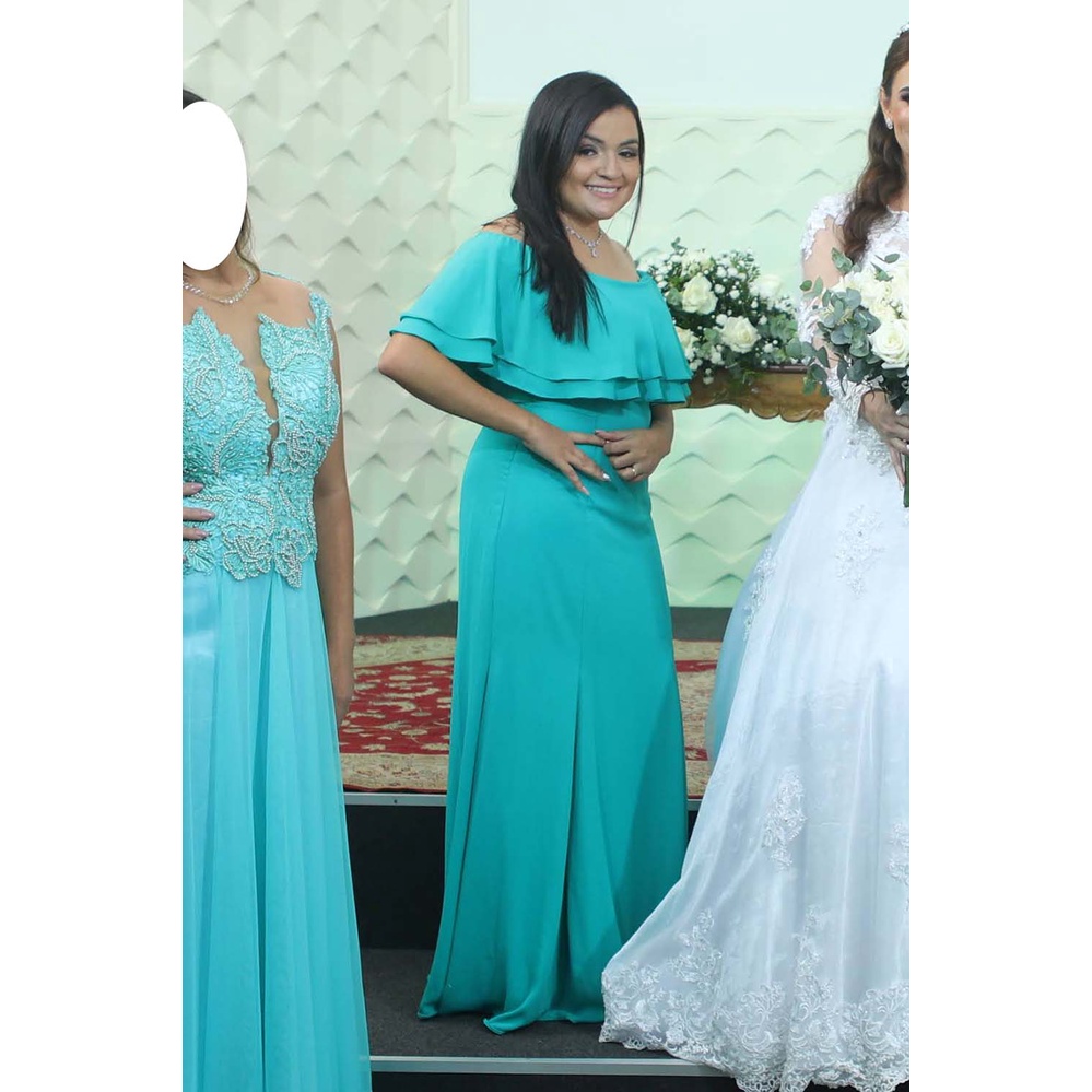 Vestidos para madrinha de casamento store verde tiffany