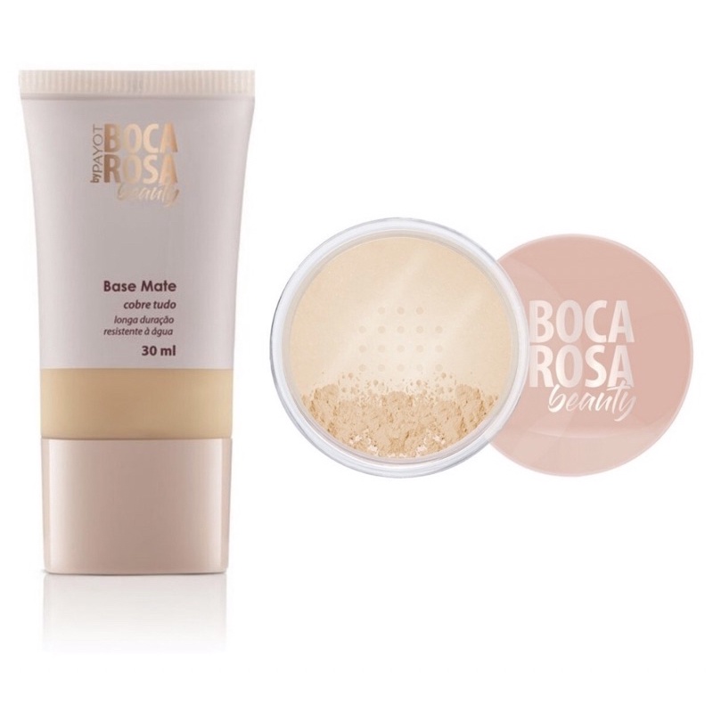 Kit Boca Rosa Beauty Payot Base Mate+Pó Mármore - Escorrega o Preço