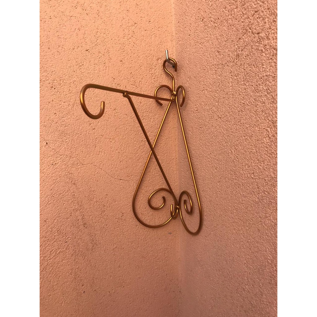 Suporte Para Pendurar Vaso Planta No Canto da Parede-1 Unidade Dourado