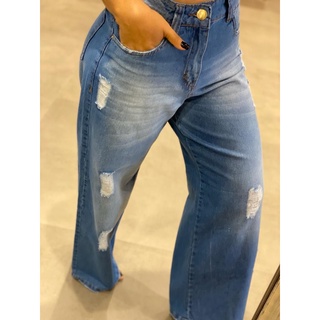Wide Leg Pantalona Cintura Alta Sem Lycra Calça Premium Tendencia