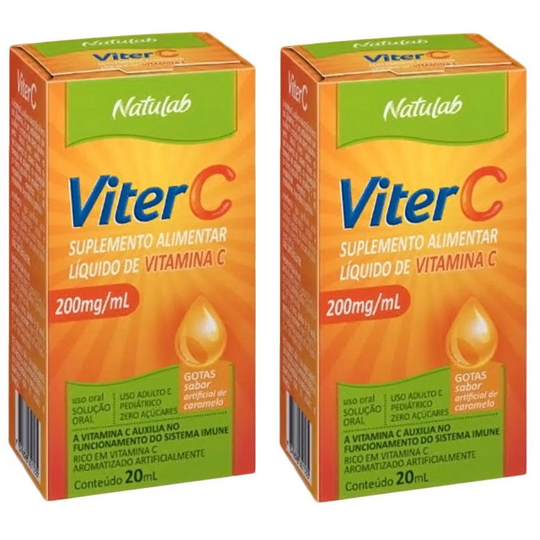 Vitamina C gotas 20mL caramelo adulto criança infantil ascórbico ...