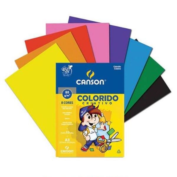 Papel Colorido Criativo A4 80g 32 Folhas Canson