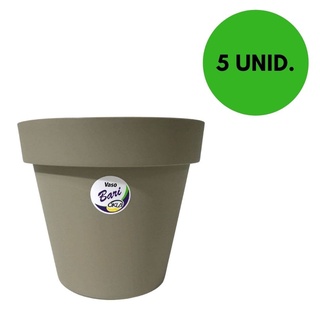 Kit 5 Vasos Bari Eco De Plástico 3 Cores P/ Decoração 15x13