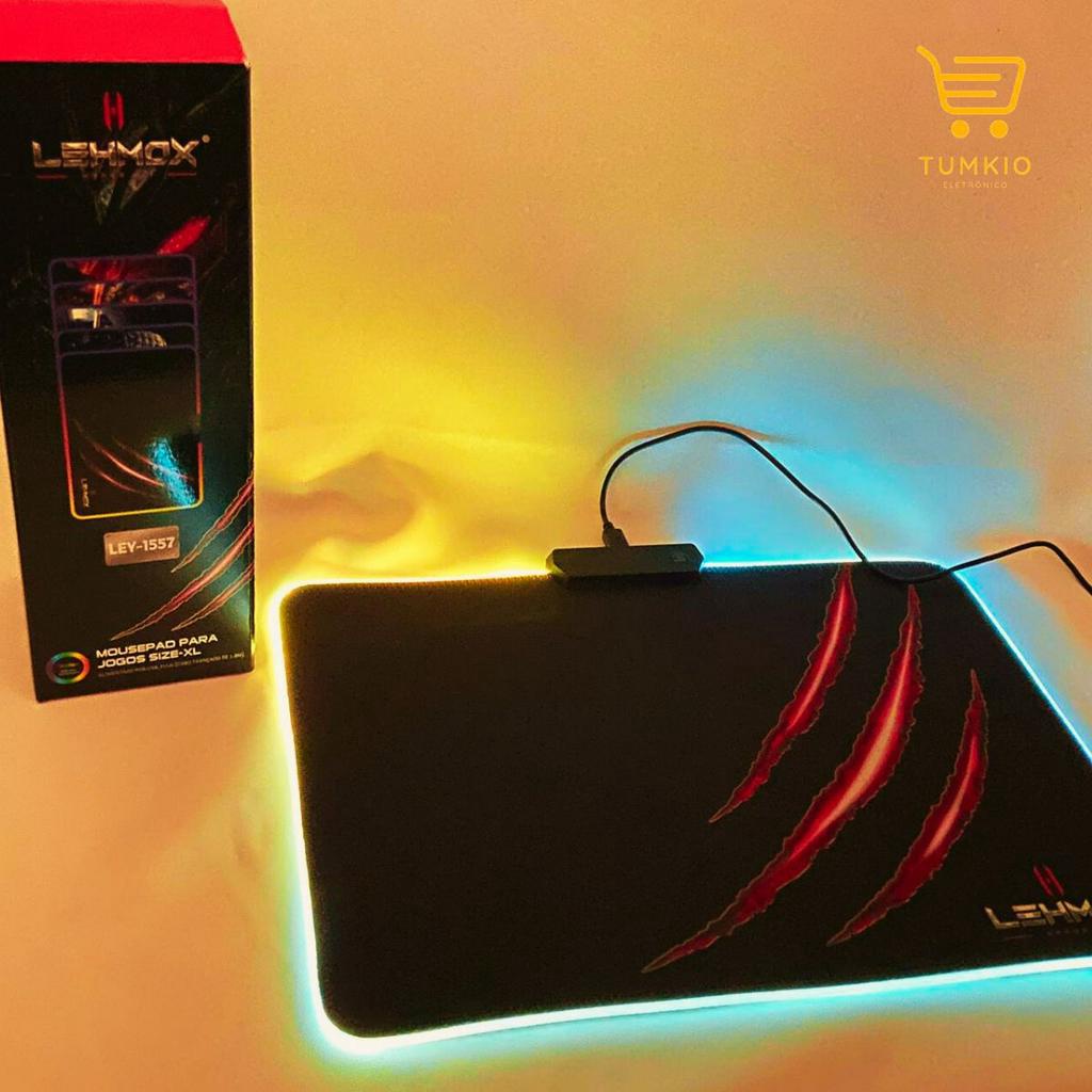 Mouse Pad Gamer Iluminado led Rgb 25X30CM LE1557 Shopee Brasil