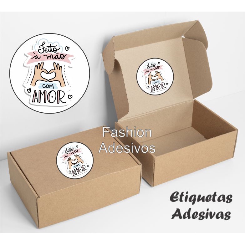 100 Unidades Etiquetas Adesivas Redondas 3x3 Agradecimento Embalagem Tag Auto Colante Shopee 