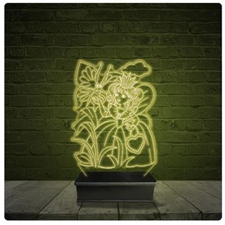 Led Luminária Acrílico Abajur - Princesa infantil 01
