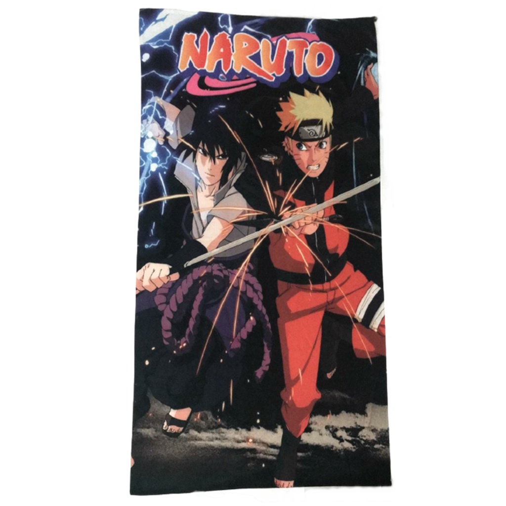 Toalha de Banho Estampada Desenho Anime Sasuke & Naruto Shippuden