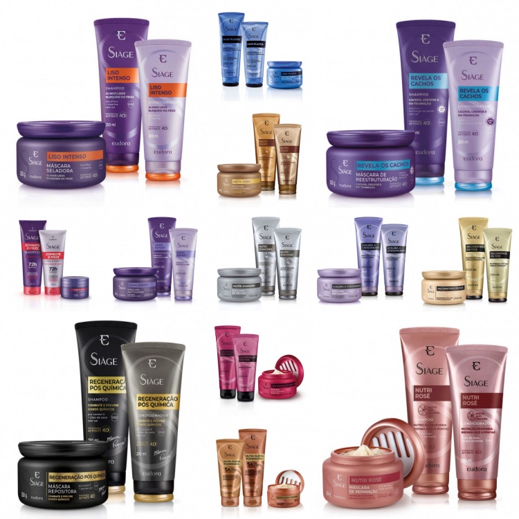 Kit Combo Cronograma Capilar Shampoo/condicionador/mascara Linha Siage