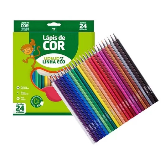 Lápis de cor Carbon Leo&Leo com 24 cores