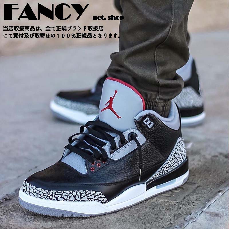 AIR JORDAN 3 RETRO Cimento Preto AJ3 Sapatos De Basquetebol De Rachadura Cinza Treinamento Esportivo De Lazer Jordan3 429487-021