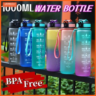 1l Garrafa de Água 1000ml de BACALHAU Com Marcador de Tempo do Filtro Tritan Bpa livre-1000ml Copo Bebendo de Fitness