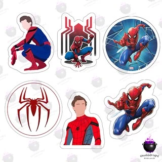 Adesivo Homem Aranha - kit com 6 adesivos - SpiderMan - Marvel