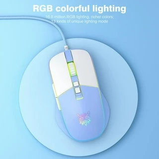 Onikuma Cw916 Rato De Jogo Mecânico RGB Streamer Efeito De Luz DPI Ergonômico De 6 Velocidades Com Fio