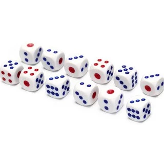 Kit 12 Dados De 6 Faces Branco Jogos Tabuleiro Rpg 13mm