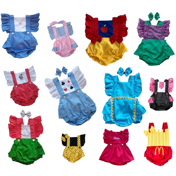 Jardineira Body Romper Bunda Rica Mesversario Com Laço IV