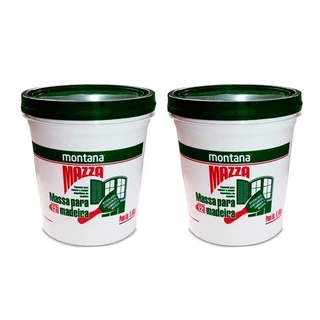 Kit 2 Massa Para Calafetar Madeira Montana Mazza 1,6kg Gramas Marfim