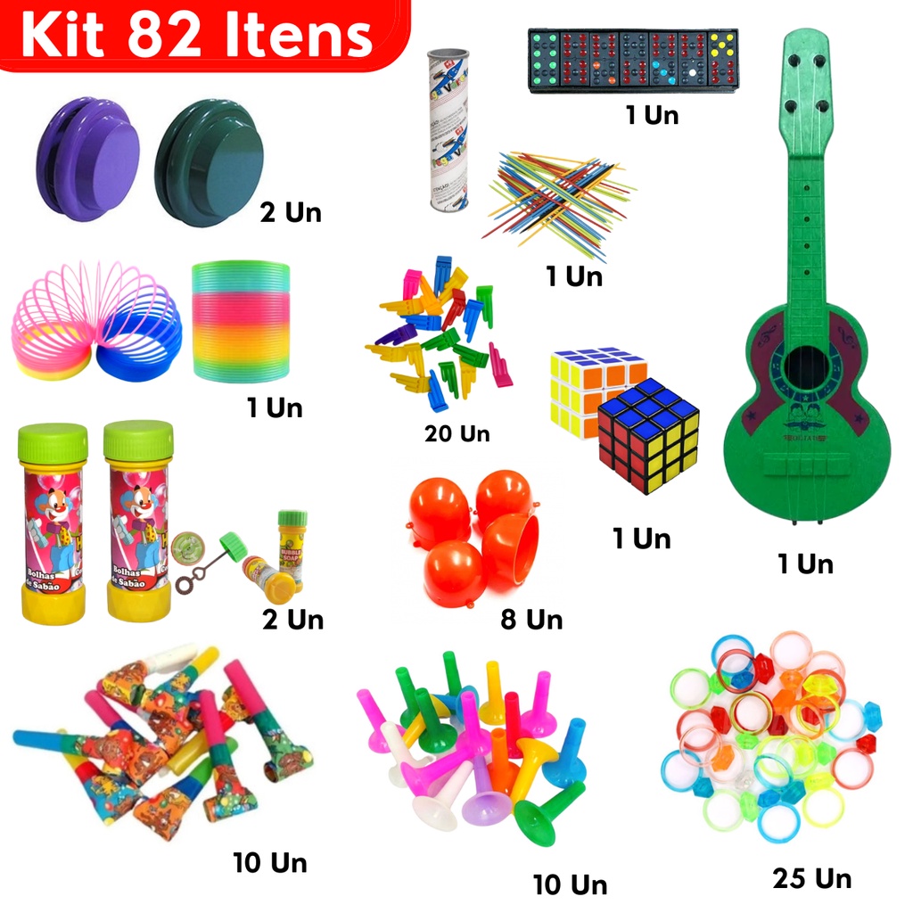 Brinquedo Dia Das Crianças Kit 82 Brinquedos Menino Menina Infantil ...