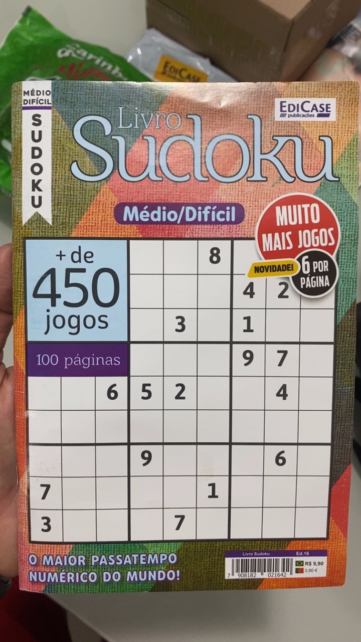 Livro Sudoku Edição 16 - Médio/Difícil - 6 Jogos Página - Edicase