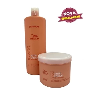Kit Wella Shampoo 1L + Máscara 500mL Invigo: Nutri-Enrich