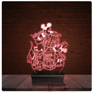 Abajur Luminária Acrílico Led - Disney Mickey Presente