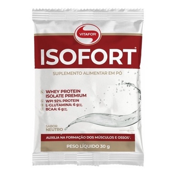 Isofort Whey Protein Isolado Sabor Neutro Vitafor 30g