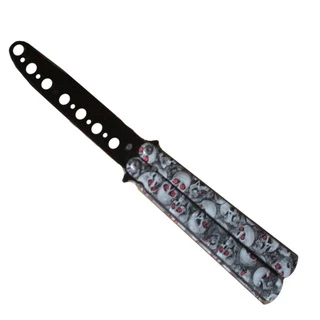 Canivete Faca Butterfly Balisong Caveira Treino