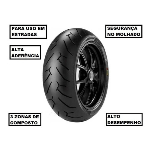 Pneu Pirelli Traseiro 180/55-17 73w Diablo Rosso 2 Kawasaki Zx 6r