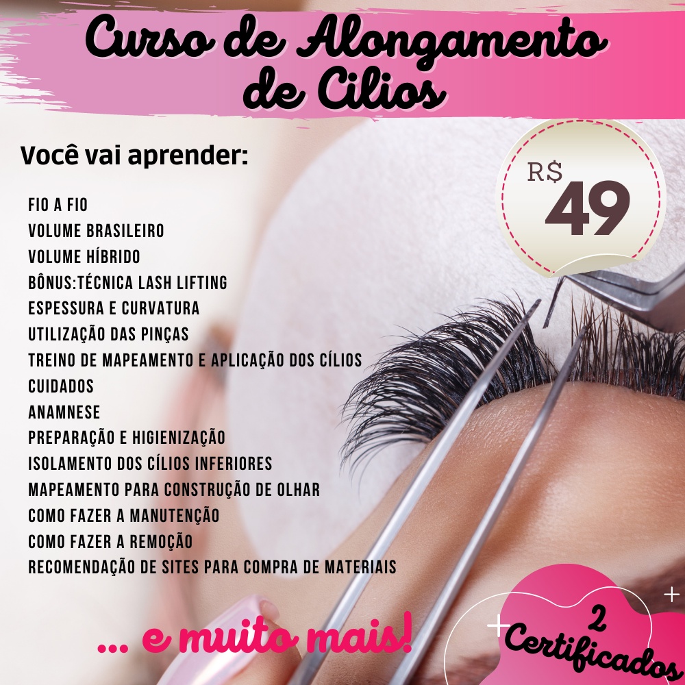 Curso de Alongamento de Cílios - Cursos Grátis