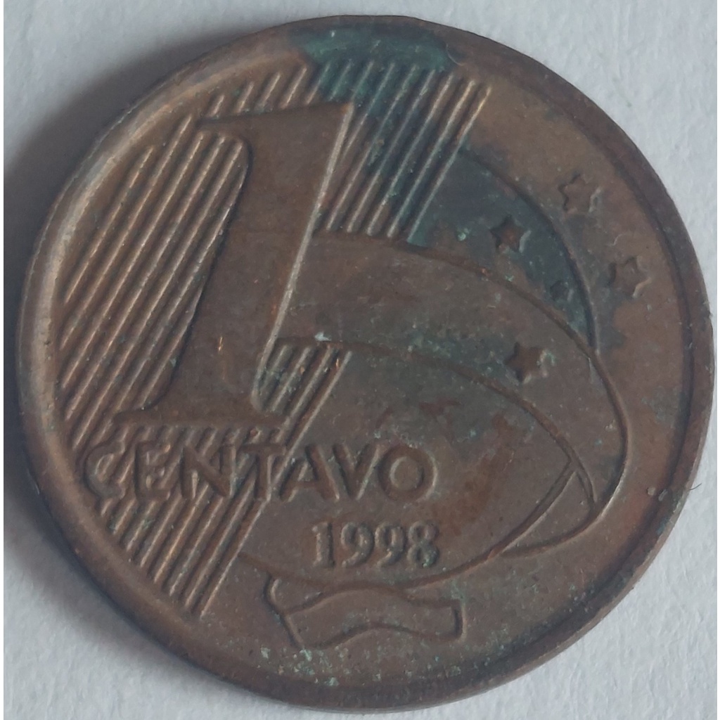 Moeda, 1 centavo, Brasil, ano 1998. | Shopee Brasil
