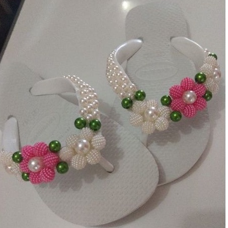 havaianas infantil decoradas com pérola Shopee Brasil