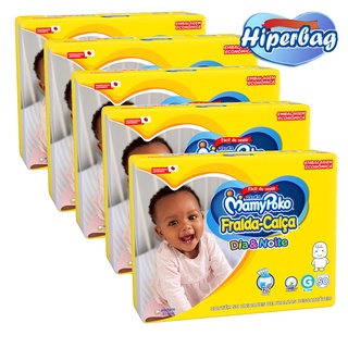 Kit 05 Hiper BAG FRALDA CALÇA Descartável DIA& NOITE MamyPoko - G -250 Unidades - Tecnologia Japonesa