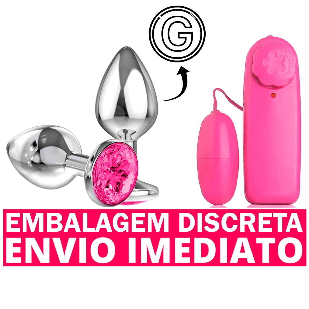Kit Vibrador Feminino Cápsula Bullet + Plug Anal Tamanho Grande