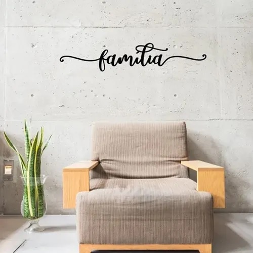 Quadro família em MDF preto
