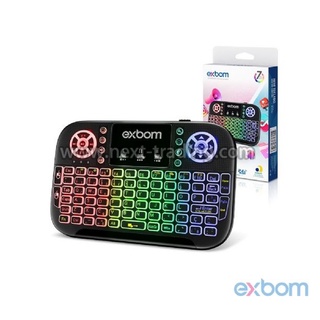 Mini teclado sem fio 2 modos bluetooth ou receptor 2.4G com LED BK-BTI8S Exbom
