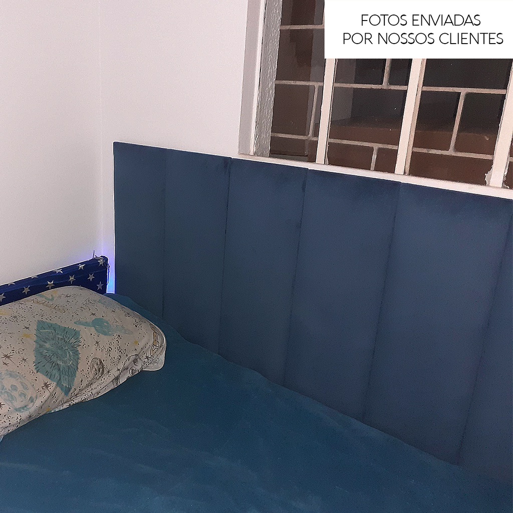 Cabeceira De Cama Modular Estofada 60x20 Adesiva Fácil