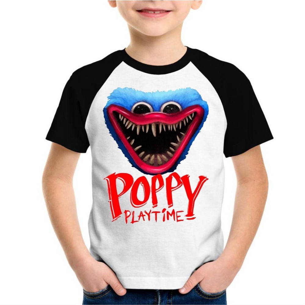 Camiseta Infantil Huggy Muggy Poppy playtime - Jogo game