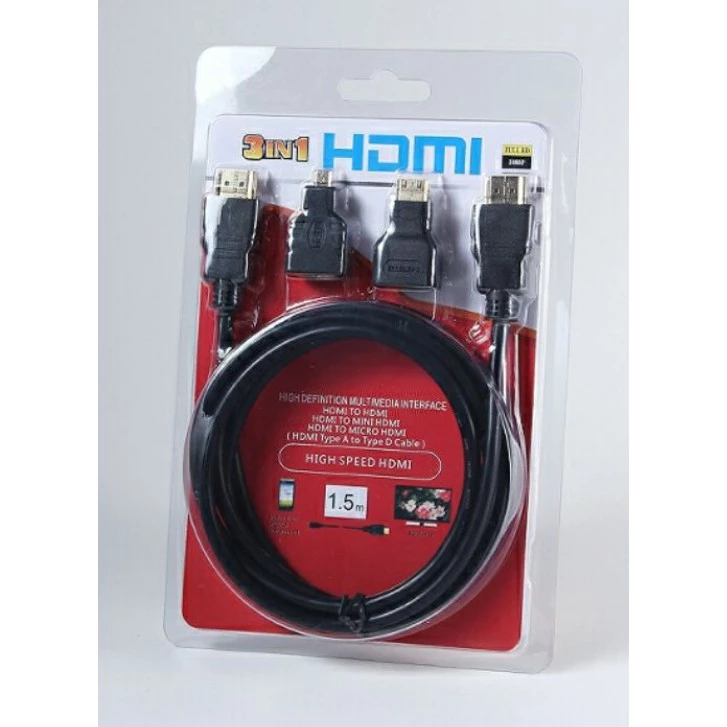 Kit Cabo Hdmi + Adaptador Micro e Mini