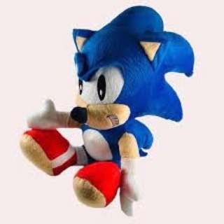 Boneco Sonic De Pelúcia Super Macia Vermelho 50cm