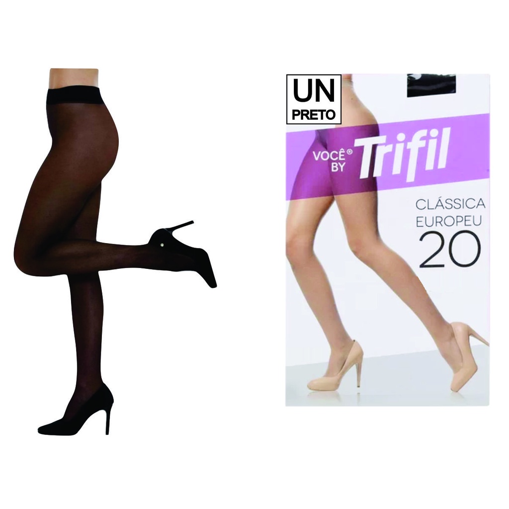 Meia Calça Transparente Fio 20 Preto - Meia-Calça, ELEGANCE.