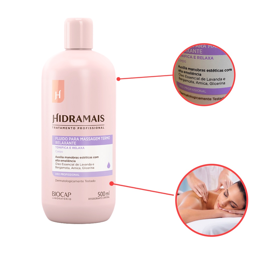 Fluido Termo Relaxante Para Massagem Hidramais 500ml - Original