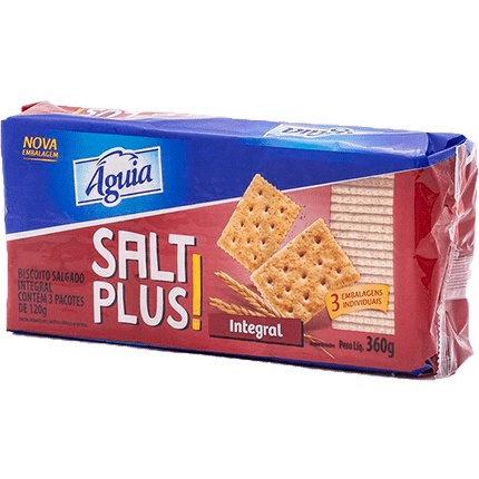 BISCOITO SALT PLUS águia 360g- integral ou original kit com 4 unidades ...