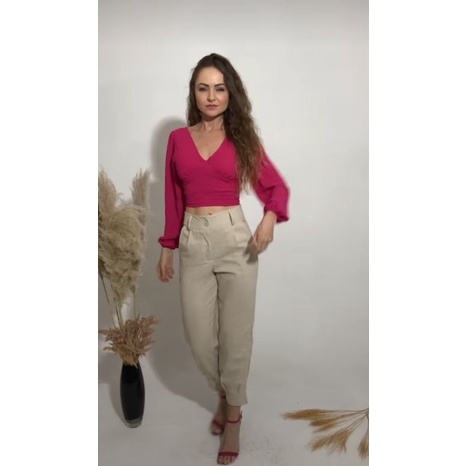 Traje esporte fino feminino calça sales e blusa