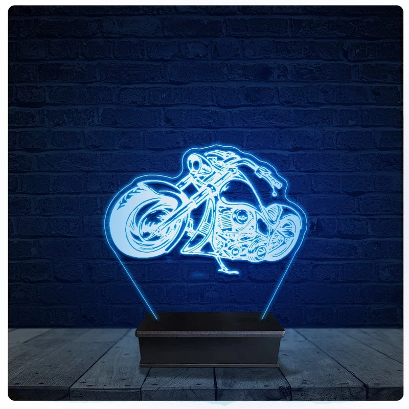 Luminária Led Acrilico Abajur - Moto Custom Presente 10