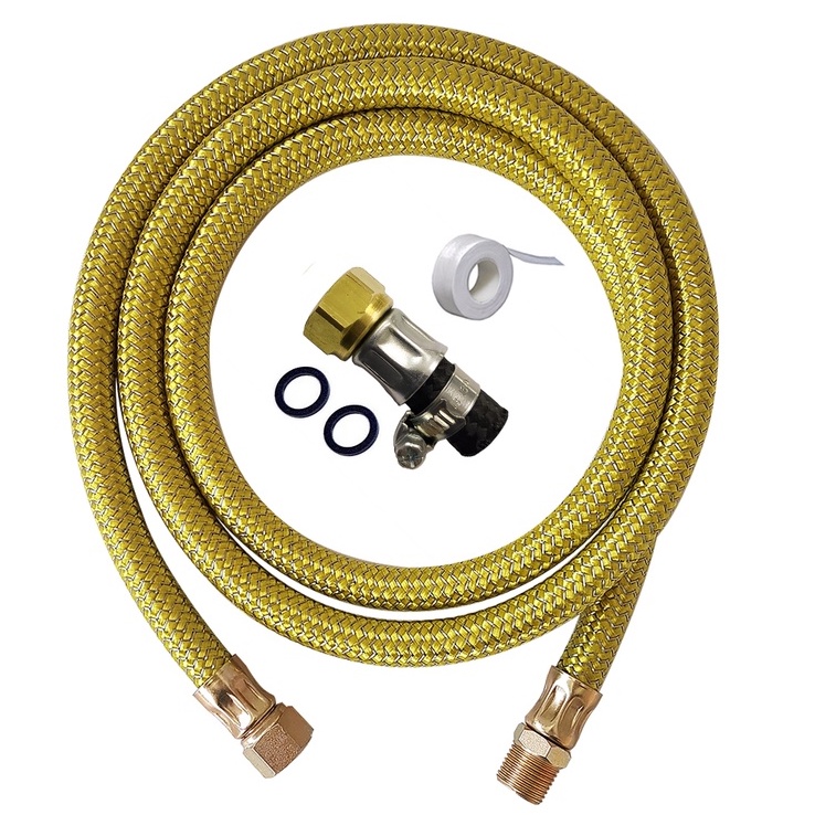 Kit Mangueira Gas Encanado + Adaptador Fêmea Bico para Cooktop Forno e